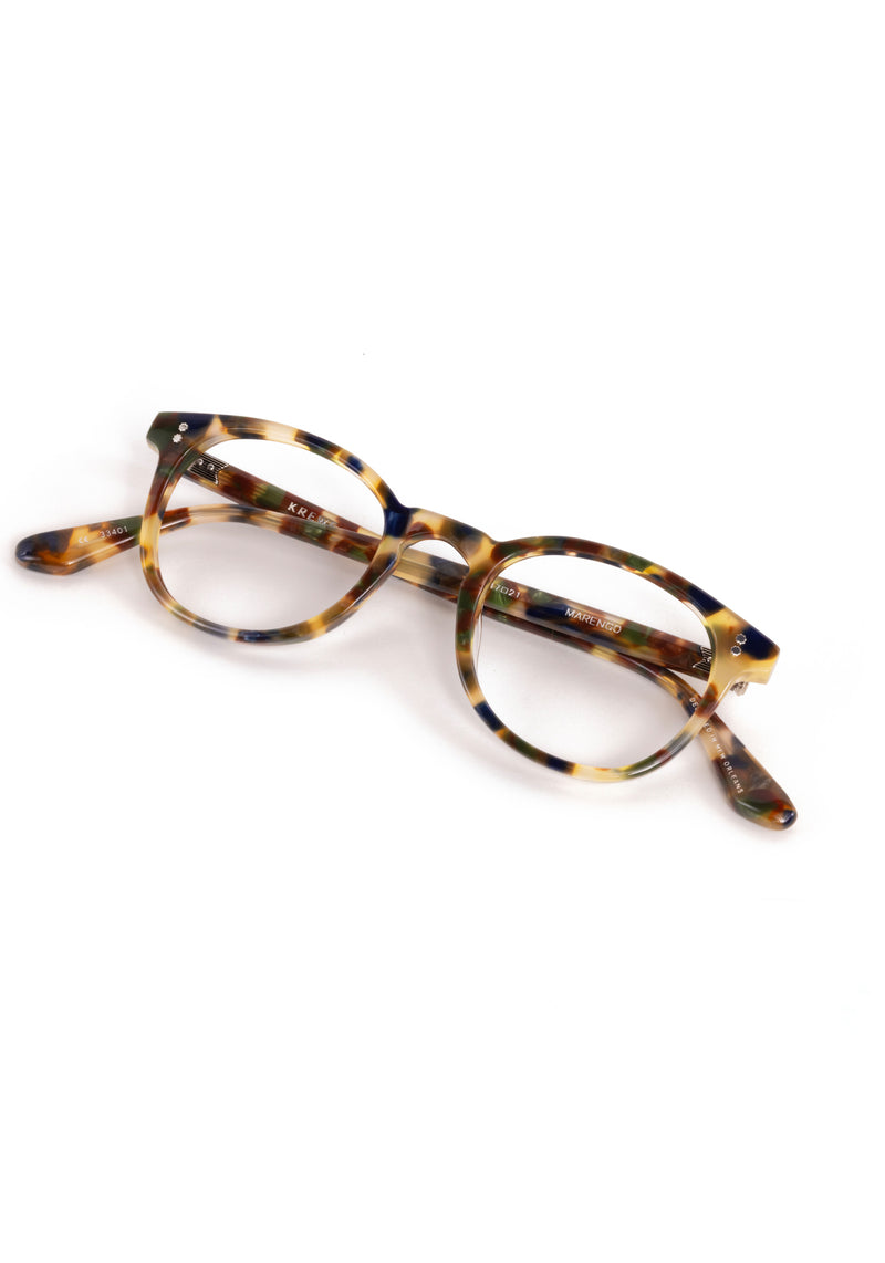 MARENGO | Tuscan Tortoise Handcrafted luxury multicolored tortoise acetate small round KREWE eyeglasses 