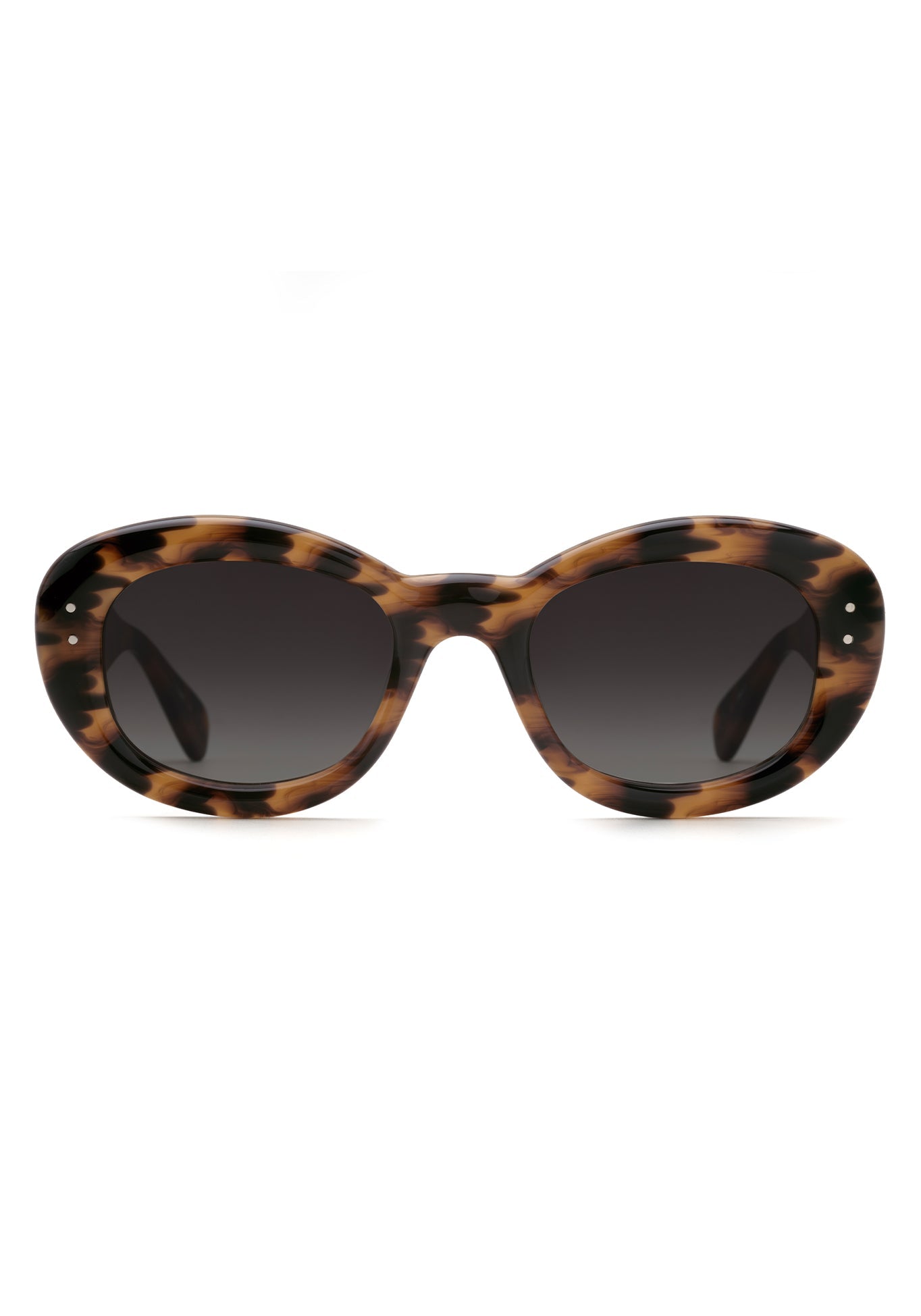 MARGARET | Venezia Handcrafted, luxury dark brown and black tortoise acetate medium sized oval bubble frame KREWE sunglasses