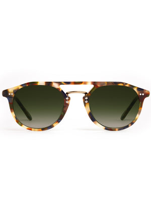 MARKLE | Tuscan Tortoise 18K Handcrafted, luxury multicolored  tortoise acetate KREWE sunglasses with gold stainless steel metal hardware 
