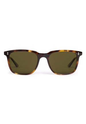 MATTHEW | Havana Polarized Handcrafted, dark brown tortoise acetate square rectangle polarized KREWE sunglasses