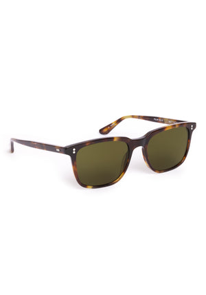 MATTHEW | Havana Polarized Handcrafted, dark brown tortoise acetate square rectangle polarized KREWE sunglasses