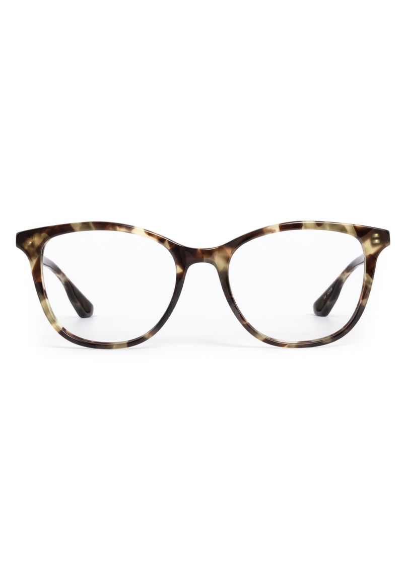 MELROSE | Patagonian Handcrafted brown tortoise acetate medium cat-eye KREWE eyeglasses 