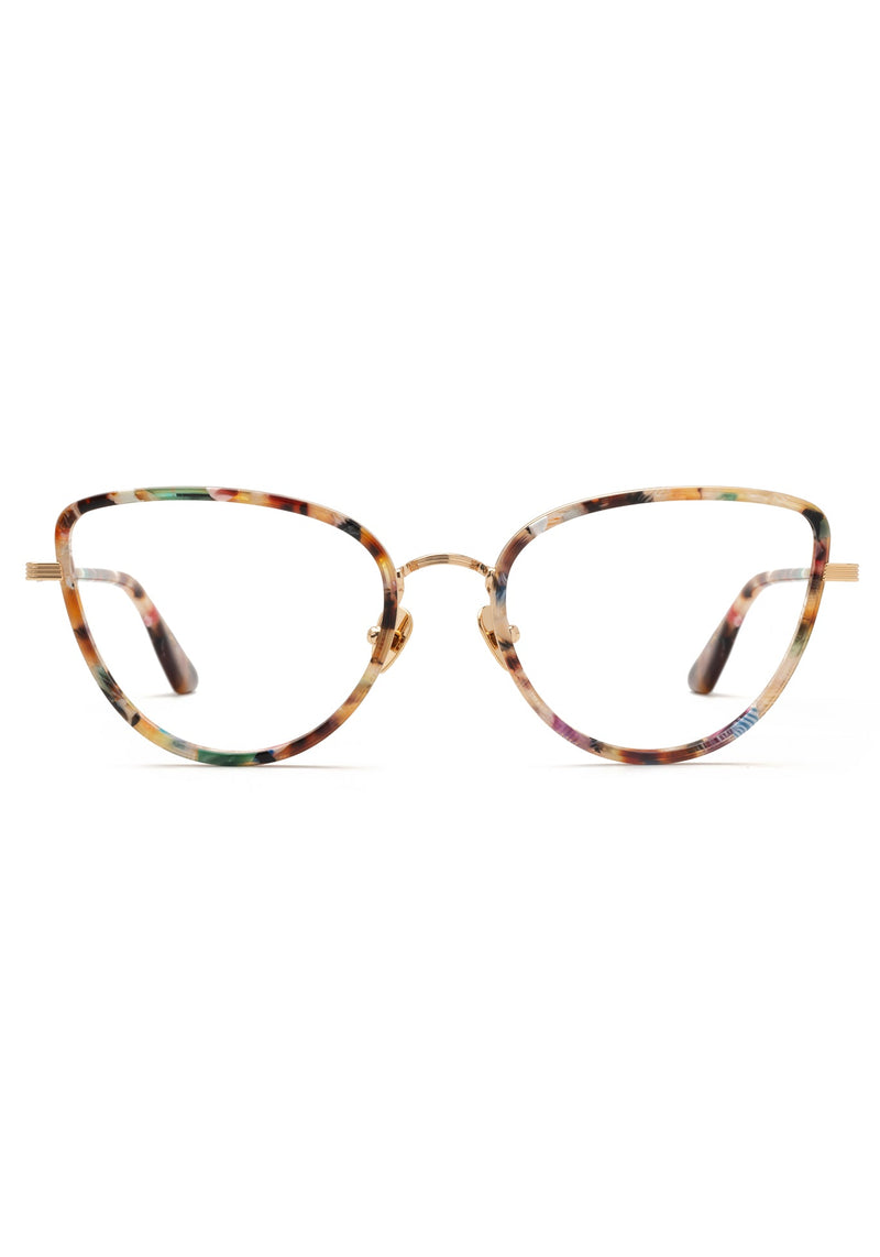 MIA | 18K Titanium + Capri Handcrafted, luxury multicolored acetate and metal cat-eye KREWE eyeglasses