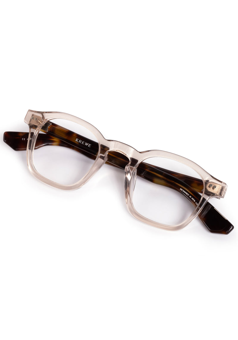 MIKAH | Buff + Havana handcrafted, luxury clear acetate eyeglasses