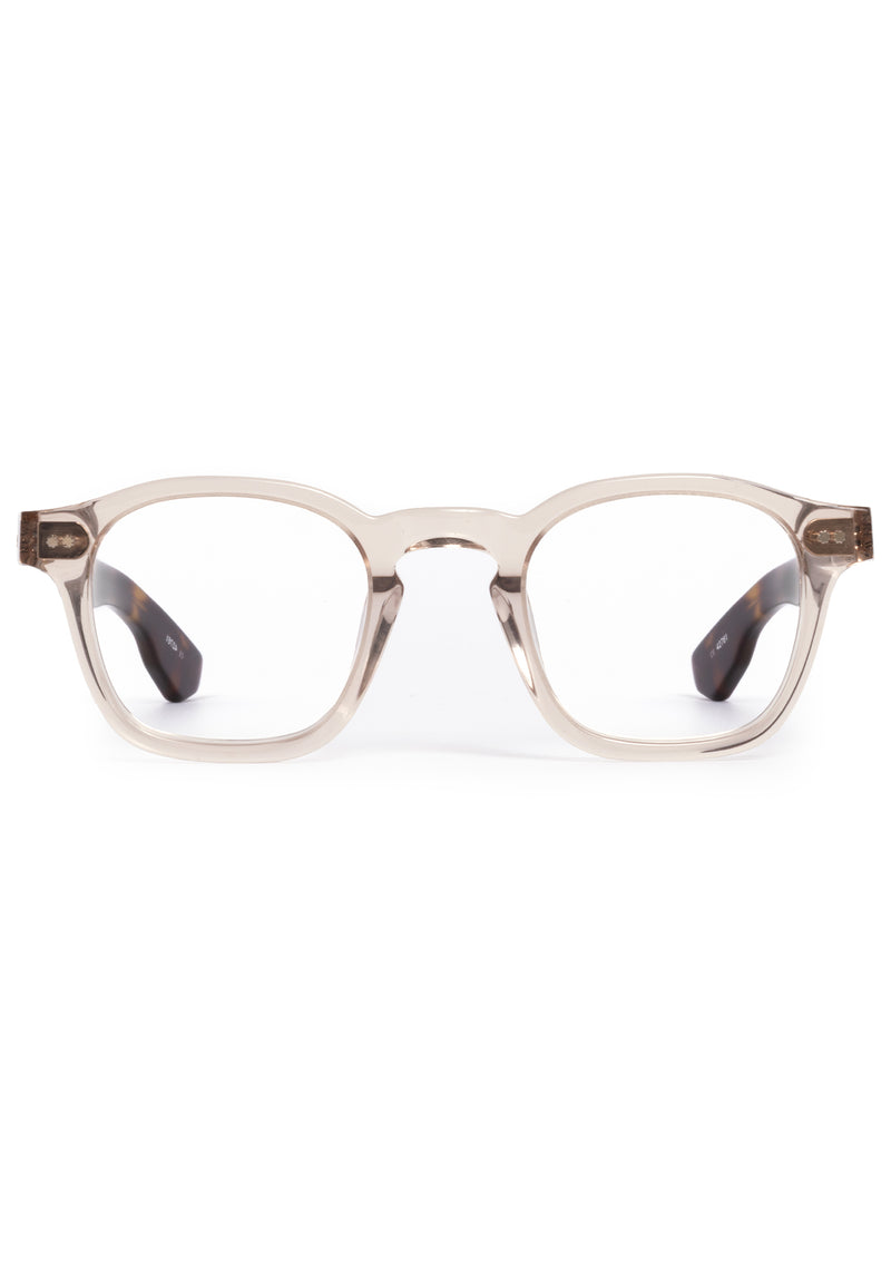 MIKAH | Buff + Havana handcrafted, luxury clear acetate eyeglasses