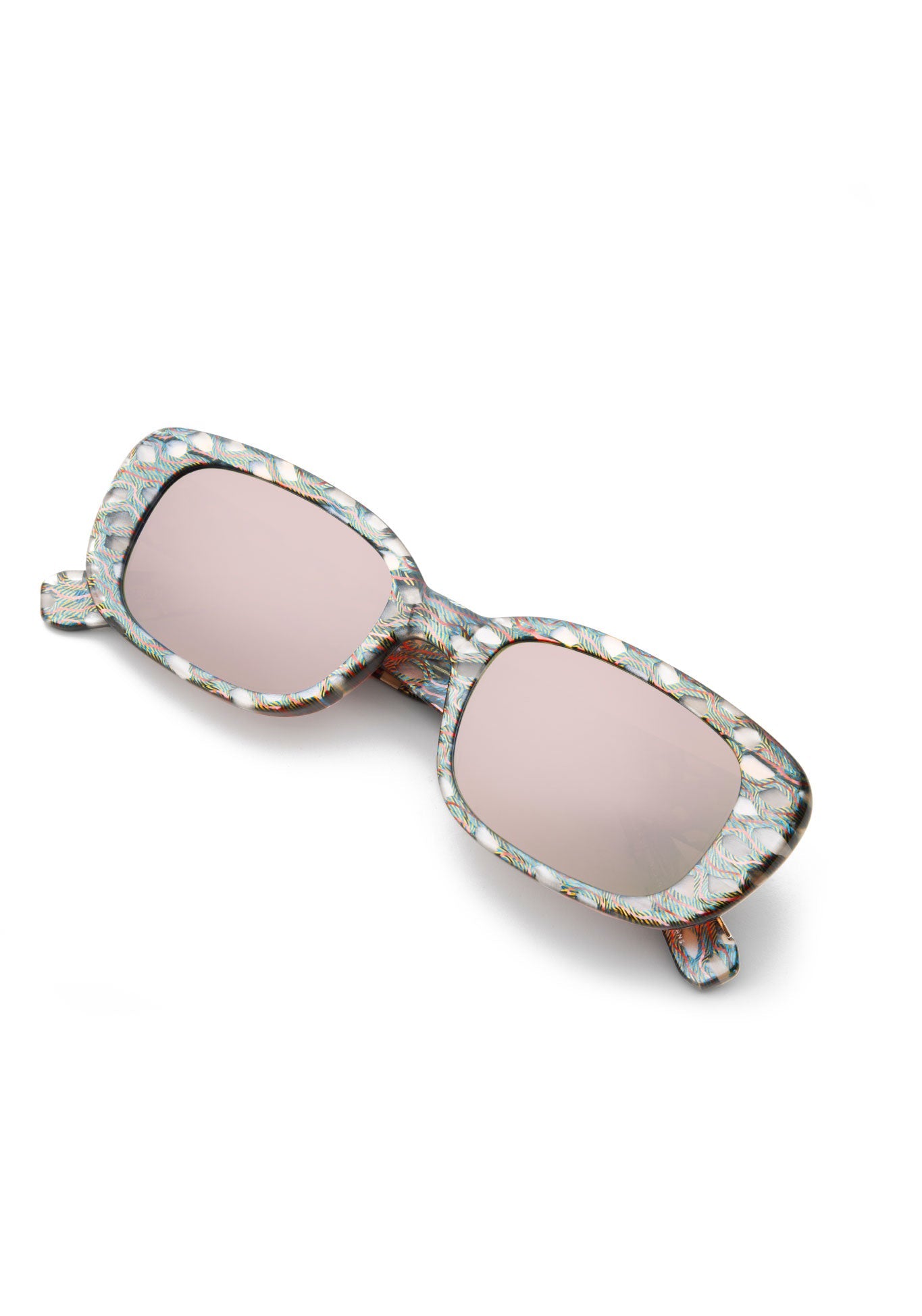 KREWE - MILAN | Como Mirrored handcrafted, luxury, custom and exclusive italian acetate. limited edition recatangular sunglasses