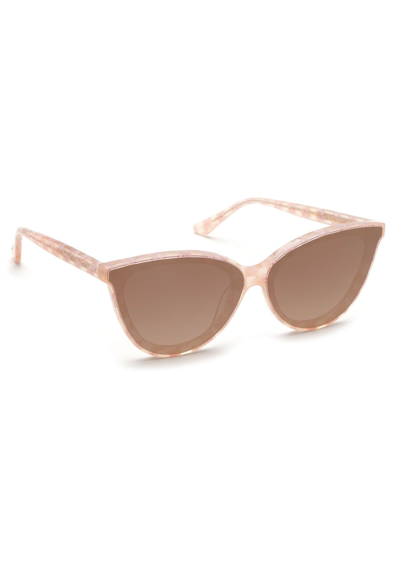 KREWE - MONROE NYLON | Plaid Mirrored handcrafted, luxury pink checkered cateye sunglasses