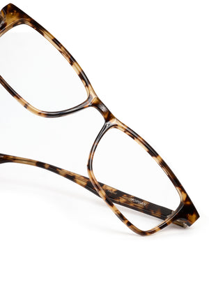 MORGAN | Nikko Tortoise Handcrafted, luxury brown and yellow tortoise acetate rectangular KREWE eyeglasses 