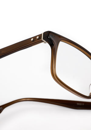MORGAN | Sumatra Handcrafted, luxury brown acetate rectangular KREWE eyeglasses 