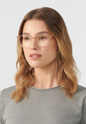 KREWE - MORRO | Buff Handcrafted, luxury pink acetate eyeglasses womens model | Model: Keke