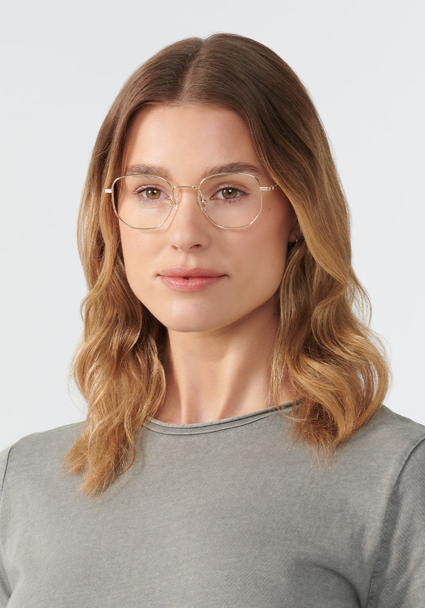 KREWE - NELSON | 12K handcrafted, luxury 12K stainless steel eyeglasses womens model | Model: Keke