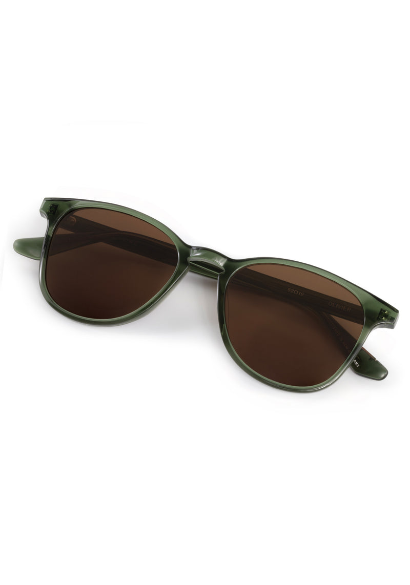 OLIVIER | Bottle Green Handcrafted, luxury green acetate round KREWE sunglasses