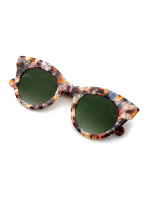 KREWE - OLIVIA | Capri handcrafted, luxury colorful tortoise shell cat eye sunglasses