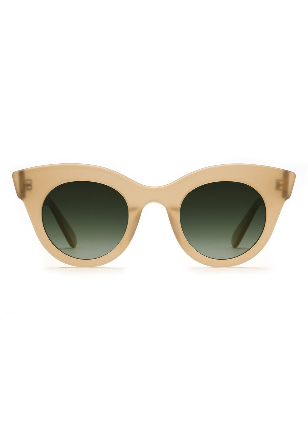 OLIVIA | Chamomile Handcrafted, luxury tan acetate round cat-eye KREWE sunglasses