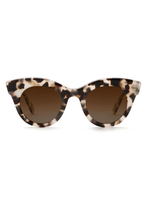 KREWE - OLIVIA | Malt Polarized handcrafted, luxury brown tortoise shell cat eye sunglasses