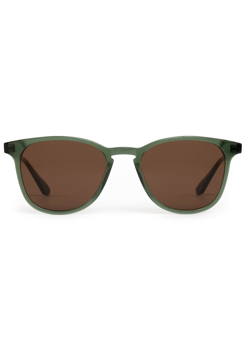 OLIVIER | Bottle Green Handcrafted, luxury green acetate round KREWE sunglasses