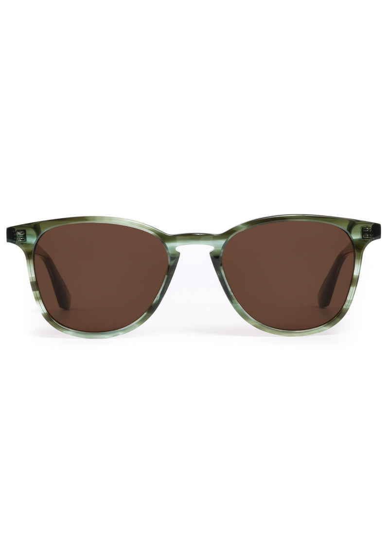 OLIVIER | Reed Handcrafted, luxury green tortoise acetate round KREWE sunglasses