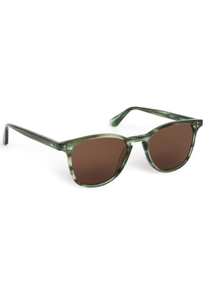 OLIVIER | Reed Handcrafted, luxury green tortoise acetate round KREWE sunglasses