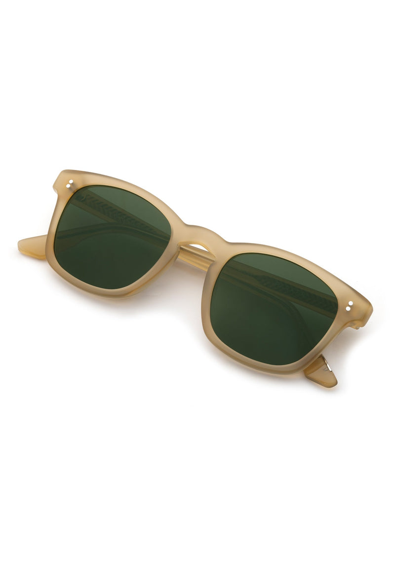 PARKER | Chamomile Handcrafted, luxury glossy tan acetate square wayfarer KREWE sunglasses