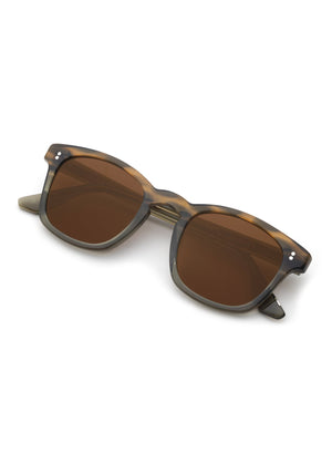 PARKER | Marsh Handcrafted, luxury brown tortoise to green acetate square wayfarer KREWE sunglasses