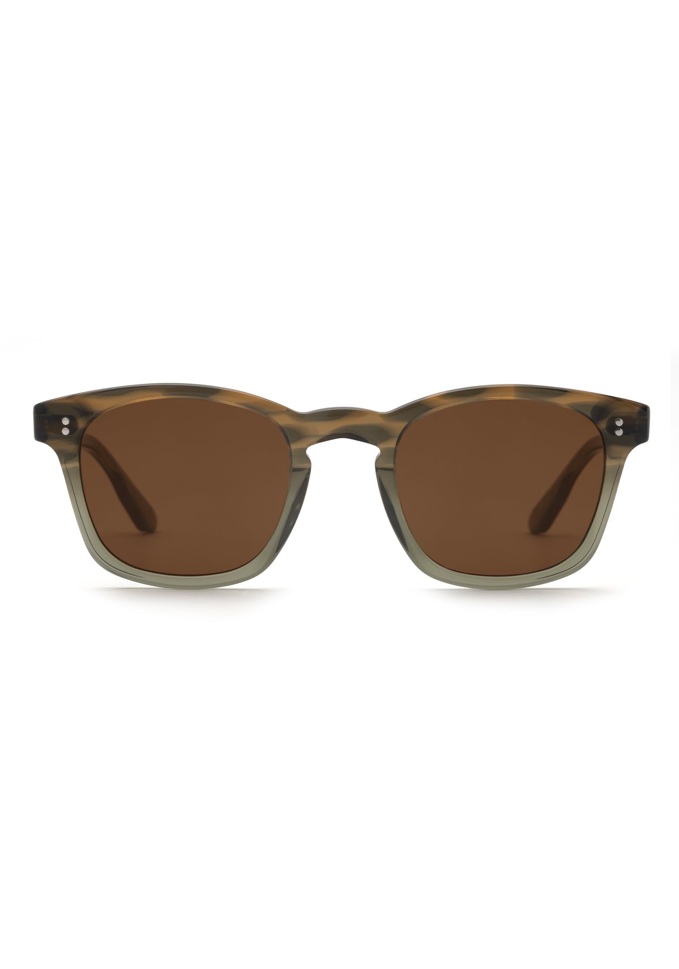 PARKER | Marsh Handcrafted, luxury brown tortoise to green acetate square wayfarer KREWE sunglasses
