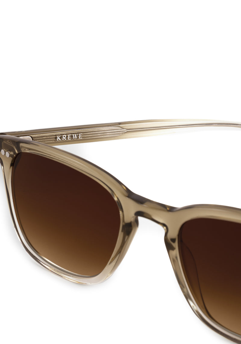 PIERCE | Sandstone Handcrafted, luxury beige and clear acetate square  KREWE sunglasses womens model
