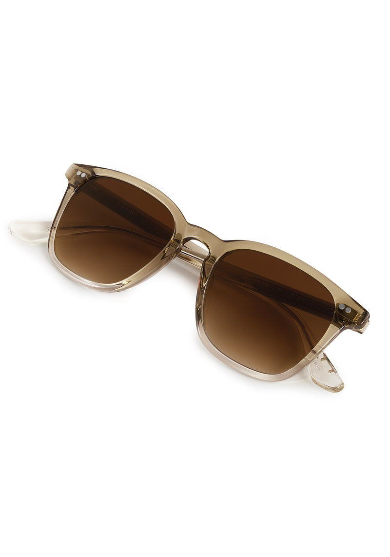 PIERCE | Sandstone Handcrafted, luxury beige and clear acetate square  KREWE sunglasses 