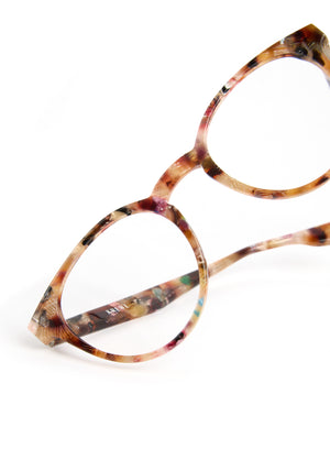 QUINN | Capri Handcrafted, luxury multicolored tortoise acetate round KREWE eyeglasses 