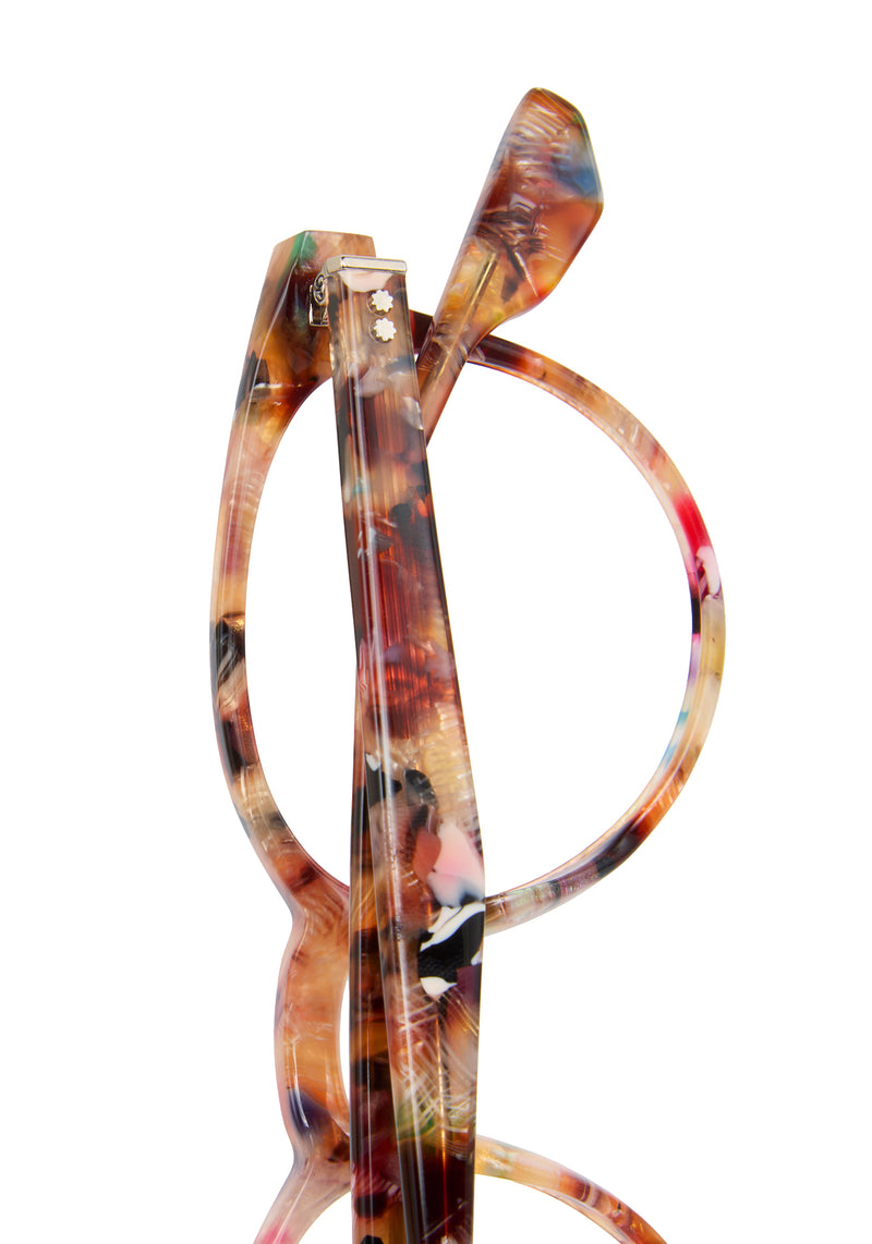 QUINN | Capri Handcrafted, luxury multicolored tortoise acetate round KREWE eyeglasses 