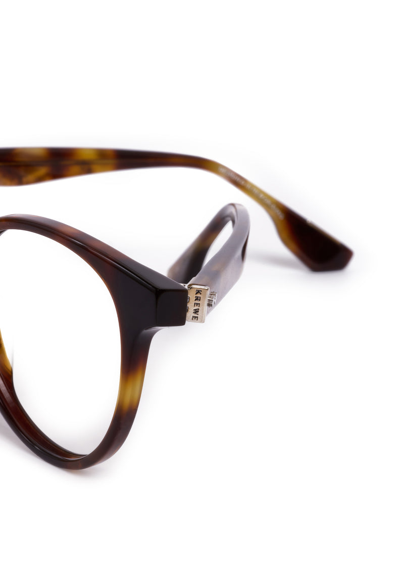QUINN | Havana Handcrafted, luxury brown tortoise acetate round KREWE eyeglasses 