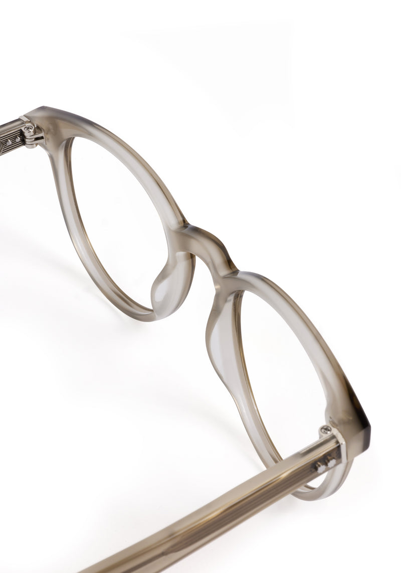 QUINN | Mirage Handcrafted, luxury grey acetate round KREWE eyeglasses 