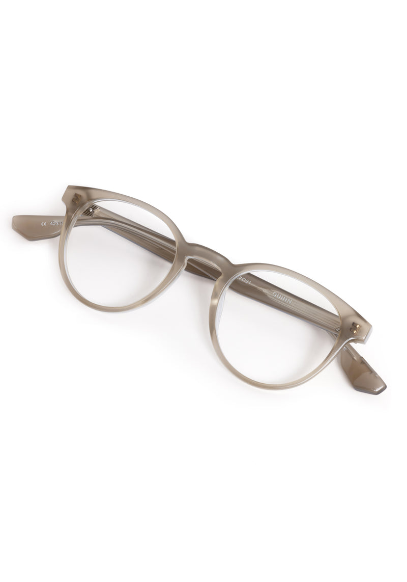QUINN | Mirage Handcrafted, luxury grey acetate round KREWE eyeglasses 