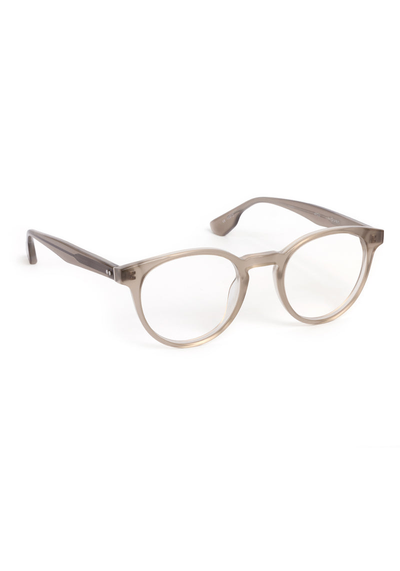 QUINN | Mirage Handcrafted, luxury grey acetate round KREWE eyeglasses 