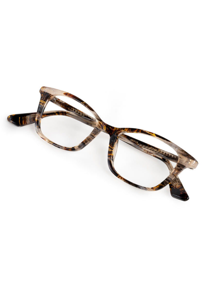 KREWE - RAMONA | Plume Handcrafted, luxury brown iridescent tortoise acetate KREWE optical