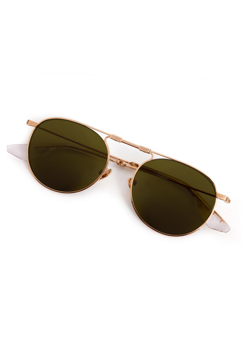 RAMPART FOLD | 18K + Crystal Polarized, Handcrafted Luxury Foldable KREWE Sunglasses 