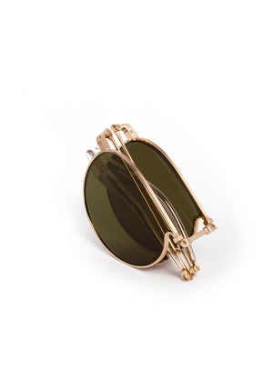 RAMPART FOLD | 18K + Crystal Polarized, Handcrafted Luxury Foldable KREWE Sunglasses
