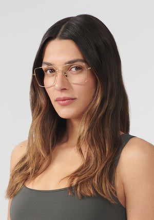 KREWE GLASSES - REYNOLDS | 12K Titanium handcrafted, luxury 12K gold metal aviator glasses womens model | Model: Olga
