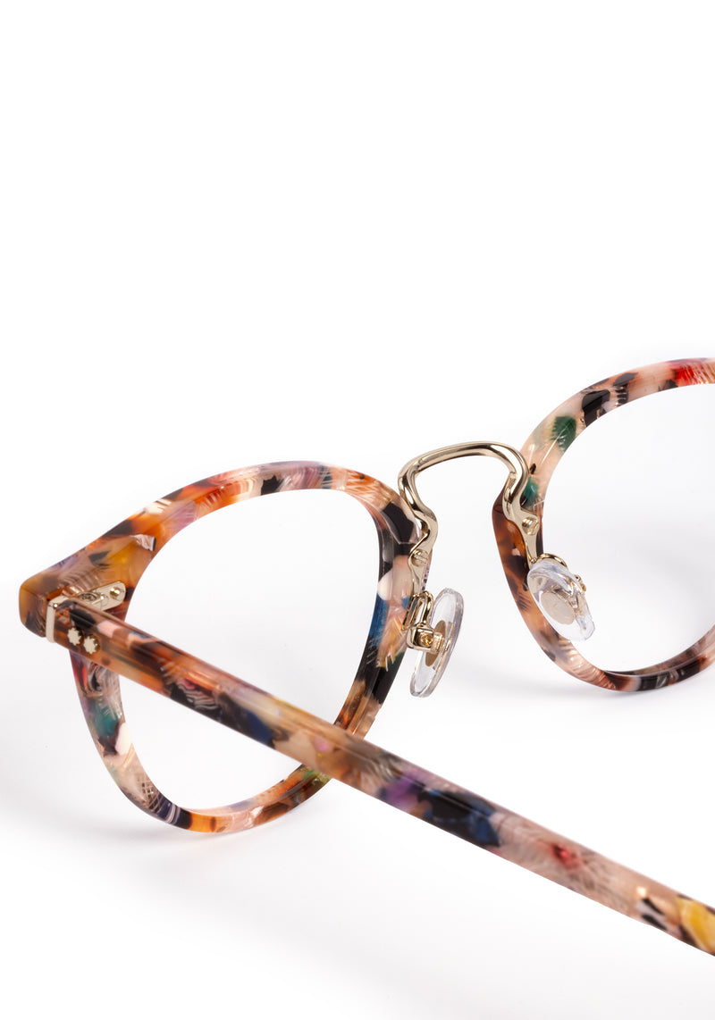 RILEY | Amalfi 12K Handcrafted, luxury multicolored acetate round KREWE eyeglasses with 12K stainless steel hardware
