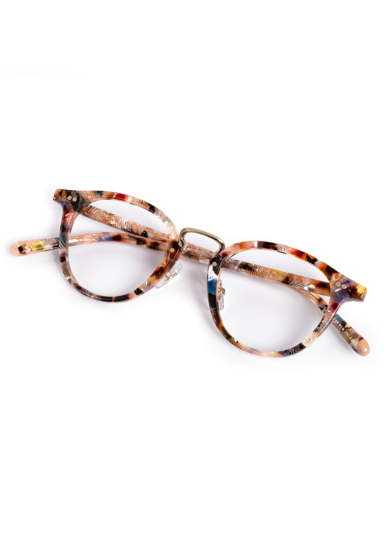 RILEY | Amalfi 12K Handcrafted, luxury multicolored acetate round KREWE eyeglasses with 12K stainless steel hardware