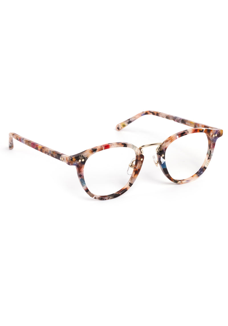 RILEY | Amalfi 12K Handcrafted, luxury multicolored acetate round KREWE eyeglasses with 12K stainless steel hardware