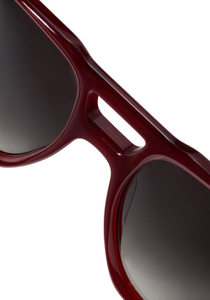 RYDER | Brandy Handcrafted, luxury burgundy acetate large rectangular aviator KREWE sunglasses womens model