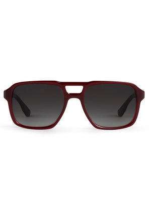 RYDER | Brandy Handcrafted, luxury burgundy acetate large rectangular aviator KREWE sunglasses