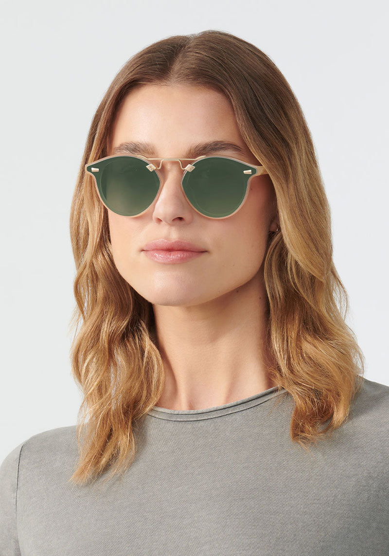 STL NYLON | Blonde 12k Mirrored Handcrafted, acetate sunglasses womens model | Model: Keke