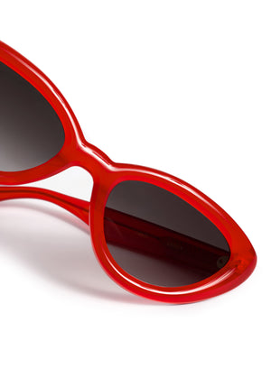 SASHA | Cherry Handcrafted, luxury glossy red acetate bubble cat-eye KREWE sunglasses