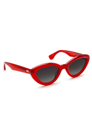 SASHA | Cherry Handcrafted, luxury glossy red acetate bubble cat-eye KREWE sunglasses