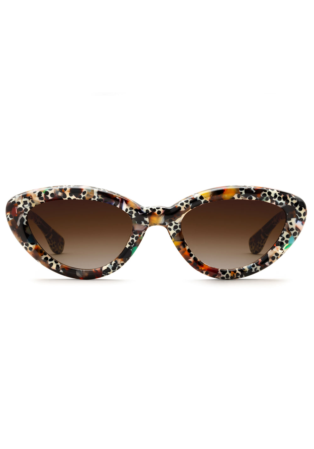 SASHA | Poppy Noir Handcrafted, luxury multicolored speckled acetate bubble cat-eye KREWE sunglasses
