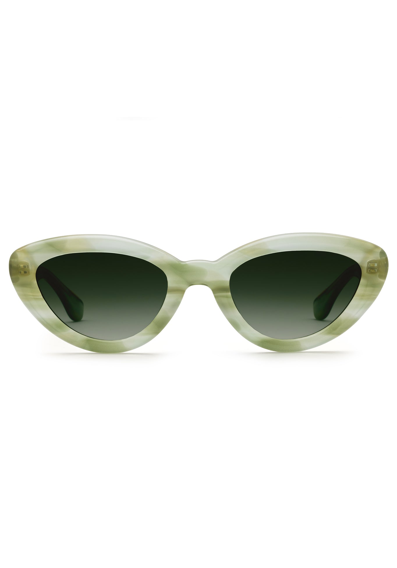 SASHA | Selene Handcrafted, luxury light green acetate bubble cat-eye KREWE sunglasses