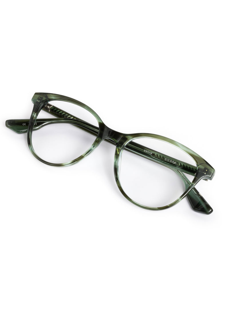 Sierra | Reed Handcrafted luxury green acetate medium cat-eye KREWE eyeglasses 