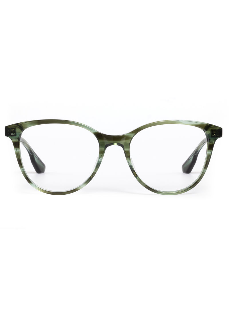 Sierra | Reed Handcrafted luxury green acetate medium cat-eye KREWE eyeglasses 
