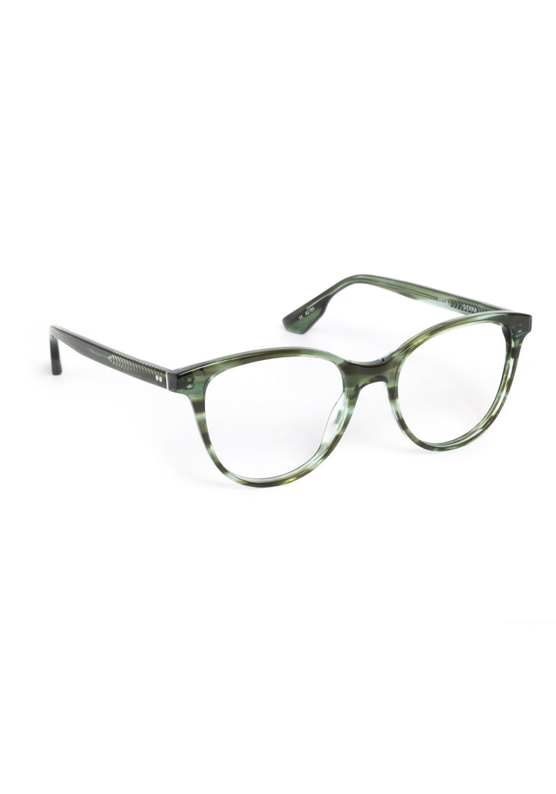 Sierra | Reed Handcrafted luxury green acetate medium cat-eye KREWE eyeglasses 
